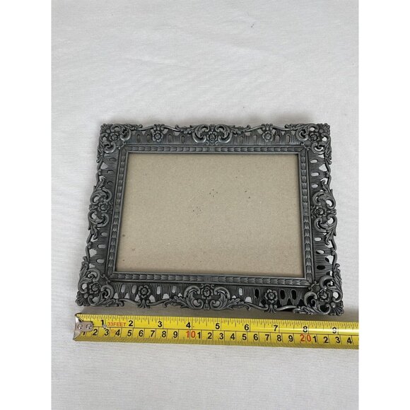 Ornate Floral Pewter Colored Frame For 4.5” X 6.5” Photo Silver Romantic - Picture 8 of 9